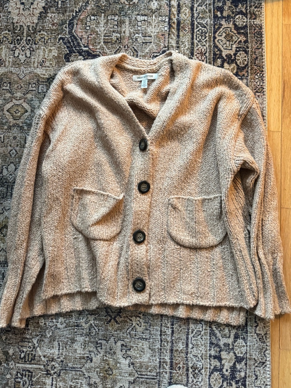 Urban Outfitters Beige Button-Front Knit Cardigan